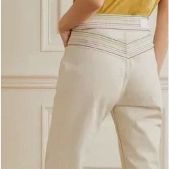 RE/Done Ecru Blanca Miro Stove Pipe Button Fly Cotton Straight Leg Jeans Size 24 - Picture 4 of 9